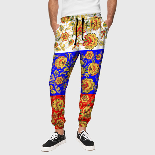 Мужские брюки 3D Хохлома, цвет 3D печать - фото 4
