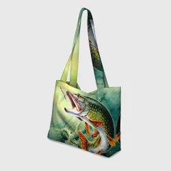 Пляжная сумка 3D Лучший рыбак - щука - фото 2