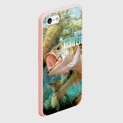 Чехол для iPhone 5/5S матовый Лучший рыбак - большой окунь - фото 2