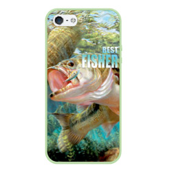 Чехол для iPhone 5/5S матовый Лучший рыбак - большой окунь