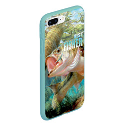 Чехол для iPhone 7Plus/8 Plus матовый Лучший рыбак - большой окунь - фото 2