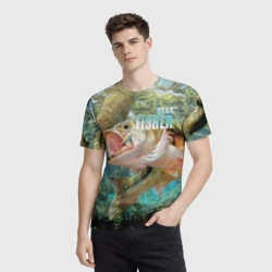 Мужская футболка 3D Лучший рыбак - большой окунь - фото 2