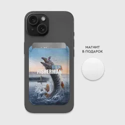 Картхолдер Magsafe магнитный Лучший рыбак - большая щука - фото 2