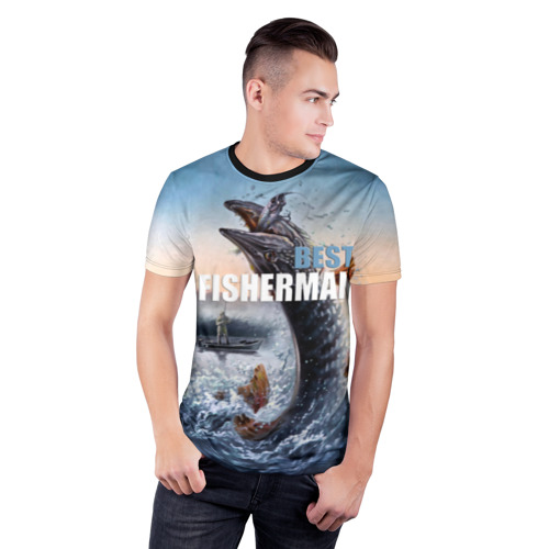 Мужская футболка 3D спортивная Лучший рыбак Фото 01