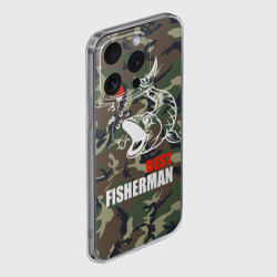 Чехол для iPhone 15 Pro силиконовый с защитой камеры Лучший рыбак - поклевка - фото 2