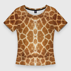 Женская футболка 3D Slim Шкура Жирафа