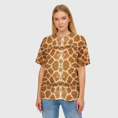 Женская футболка oversize 3D Шкура Жирафа, цвет 3D печать - фото 3