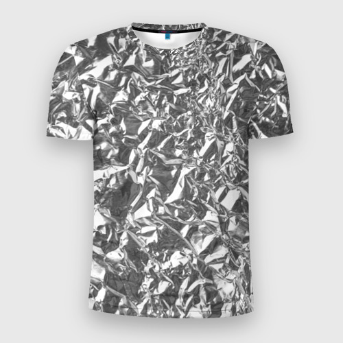 Мужская футболка 3D Slim с принтом Silver, вид спереди #2