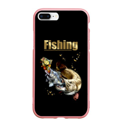 Чехол для iPhone 7Plus/8 Plus матовый Рыбалка - пищевая цепочка