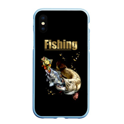 Чехол для iPhone XS Max матовый Рыбалка - пищевая цепочка