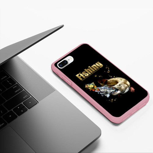 Чехол для iPhone 7Plus/8 Plus матовый с принтом Рыбалка - пищевая цепочка, фото #5