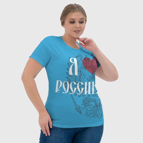 Женская футболка 3D Я люблю Россию, цвет 3D печать - фото 6
