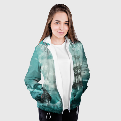 Женская куртка 3D Море, цвет белый - фото 4
