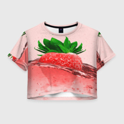 Женская футболка Crop-top 3D Клубника