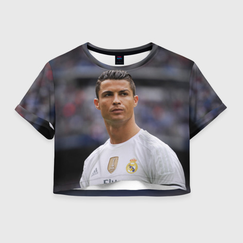 Женская футболка Crop-top 3D Cristiano Ronaldo, цвет 3D печать