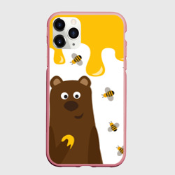 Чехол для iPhone 11 Pro Max матовый Медведь в мёде
