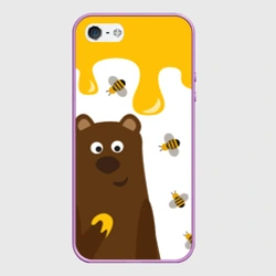 Чехол для iPhone 5/5S матовый Медведь в мёде
