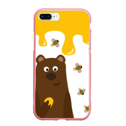 Чехол для iPhone 7Plus/8 Plus матовый Медведь в мёде