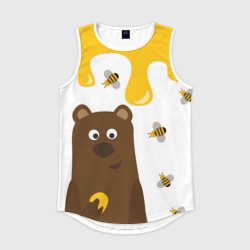 Мужская спортивная майка 3D Медведь в мёде