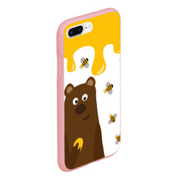 Чехол для iPhone 7Plus/8 Plus матовый Медведь в мёде - фото 2