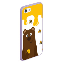 Чехол для iPhone 5/5S матовый Медведь в мёде - фото 2