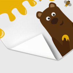 Бумага для упаковки 3D Медведь в мёде - фото 2