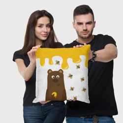 Подушка 3D Медведь в мёде - фото 2