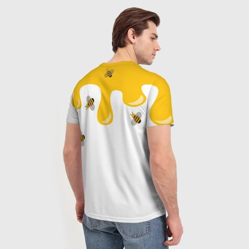 Мужская футболка 3D Медведь в мёде - фото 4