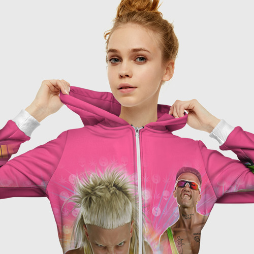 Женская толстовка 3D на молнии Die Antwoord 9, цвет белый - фото 5