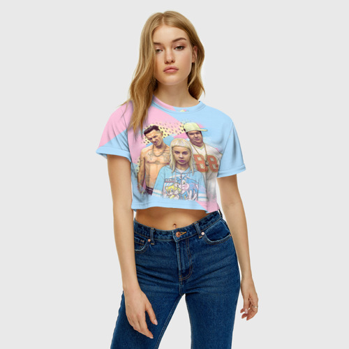 Женская футболка Crop-top 3D Die Antwoord 8, цвет 3D печать - фото 3