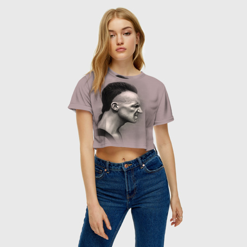 Женская футболка Crop-top 3D Die Antwoord 5, цвет 3D печать - фото 4