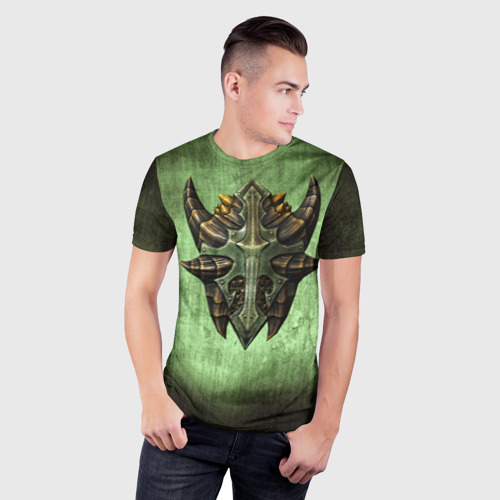 Мужская футболка 3D Slim Чешуйчатый щит Дракона, цвет 3D печать - фото 3
