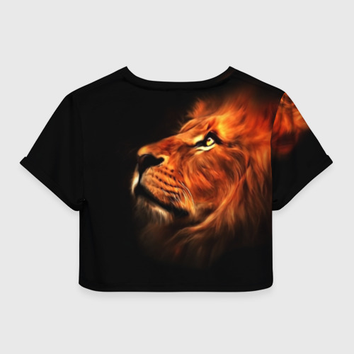 Женская футболка Crop-top 3D Lion, цвет 3D печать - фото 2