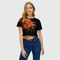 Женская футболка Crop-top 3D Lion - фото 2