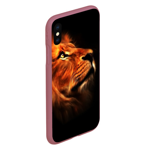 Чехол для iPhone XS Max матовый Lion, цвет малиновый - фото 3