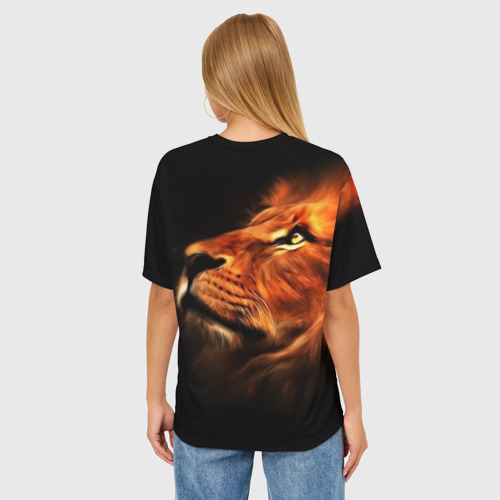 Женская футболка oversize 3D Lion, цвет 3D печать - фото 4