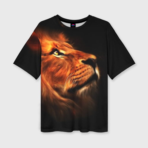 Женская футболка oversize 3D Lion, цвет 3D печать