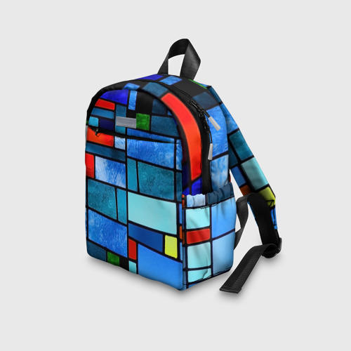 Детский рюкзак 3D с принтом Мозаичная абстракция, вид сбоку #3
