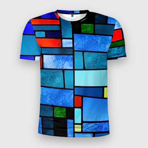 Мужская футболка 3D Slim Мозаичная абстракция, цвет 3D печать