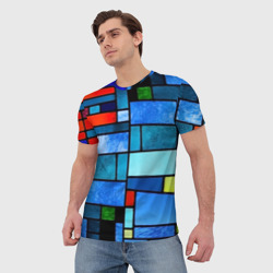 Мужская футболка 3D Мозаичная абстракция - фото 2