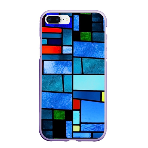 Чехол для iPhone 7Plus/8 Plus матовый Мозаичная абстракция, цвет светло-сиреневый