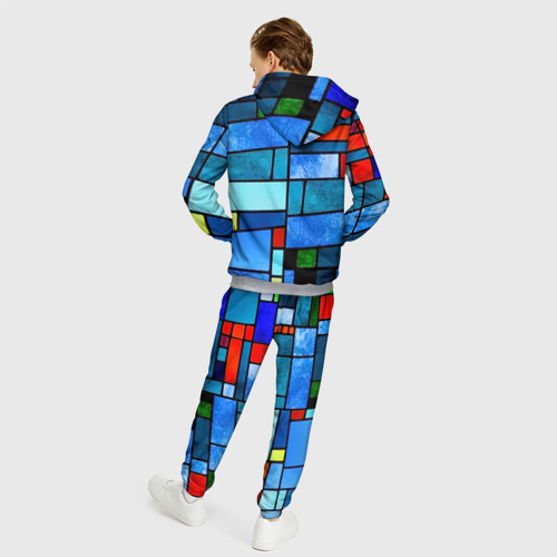 Мужской костюм 3D Мозаичная абстракция, цвет меланж - фото 4