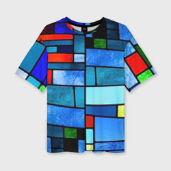 Женская футболка oversize 3D Мозаичная абстракция