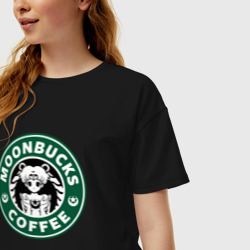 Женская футболка хлопок Oversize Сейлор Мун. Старбакс - фото 2