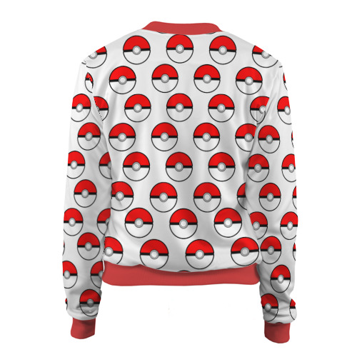 Женский бомбер 3D Pokemon Pokeball, цвет красный - фото 2