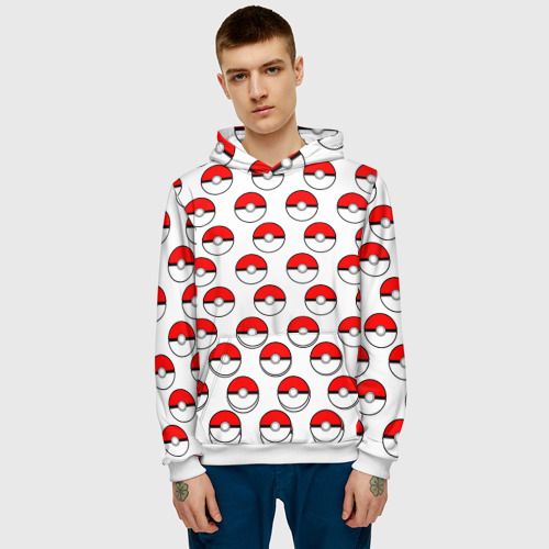 Мужская толстовка 3D Pokemon Pokeball, цвет белый - фото 3