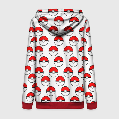 Женская толстовка 3D на молнии Pokemon Pokeball, цвет красный - фото 2