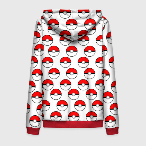 Мужская толстовка 3D на молнии Pokemon Pokeball, цвет красный - фото 2