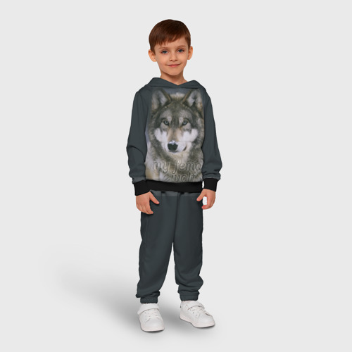 Детский костюм с толстовкой 3D Моя волчица, цвет черный - фото 3