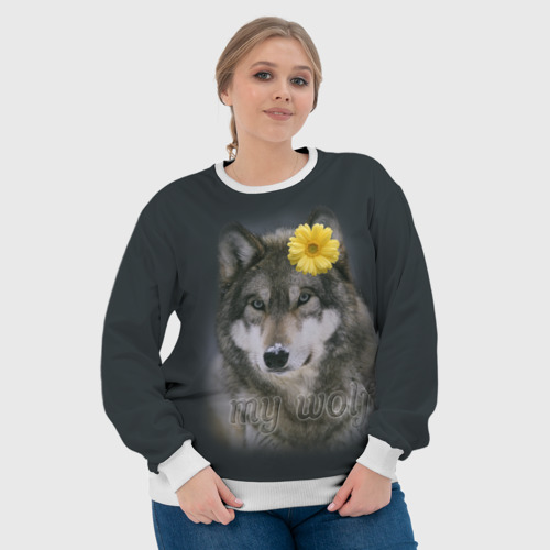 Женский свитшот 3D Мой волк, цвет 3D печать - фото 6